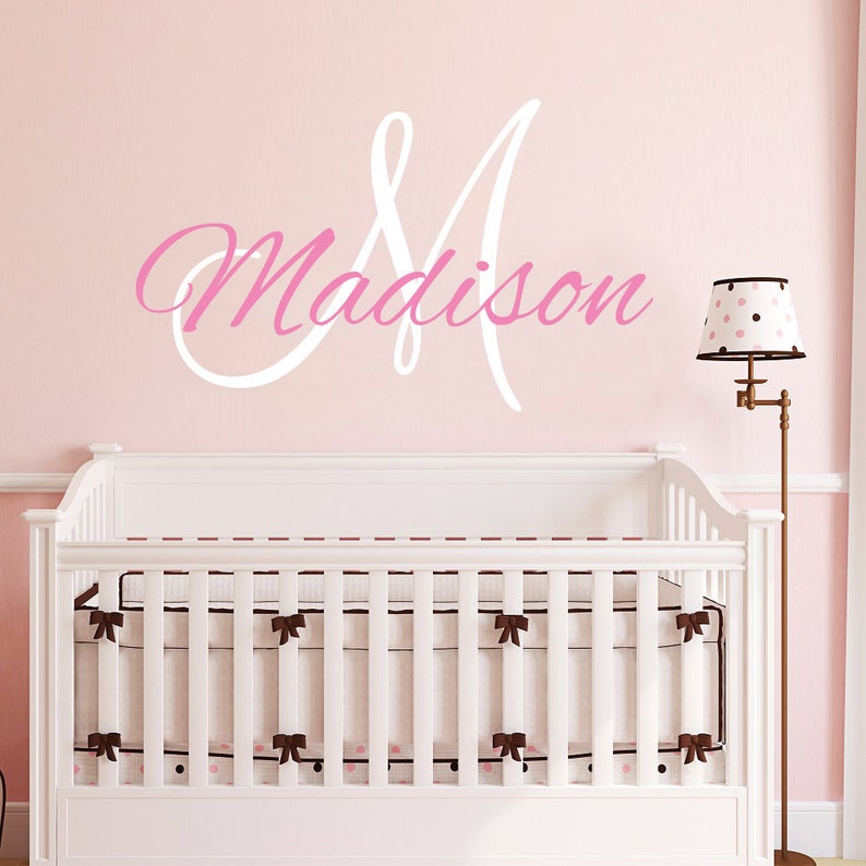 Personalized Name Wall Decal Girl Baby Nursery Decor Sticker Vinyl Art Monogram Children Vs118