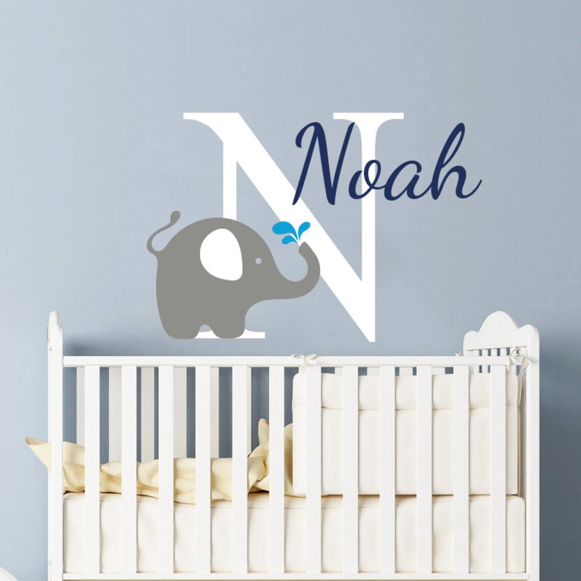 Elephant Nursery Decor Elephant Name Wall Decal Personalized Etsy