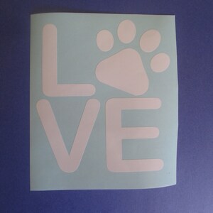 LOVE (paw print) Window Decal