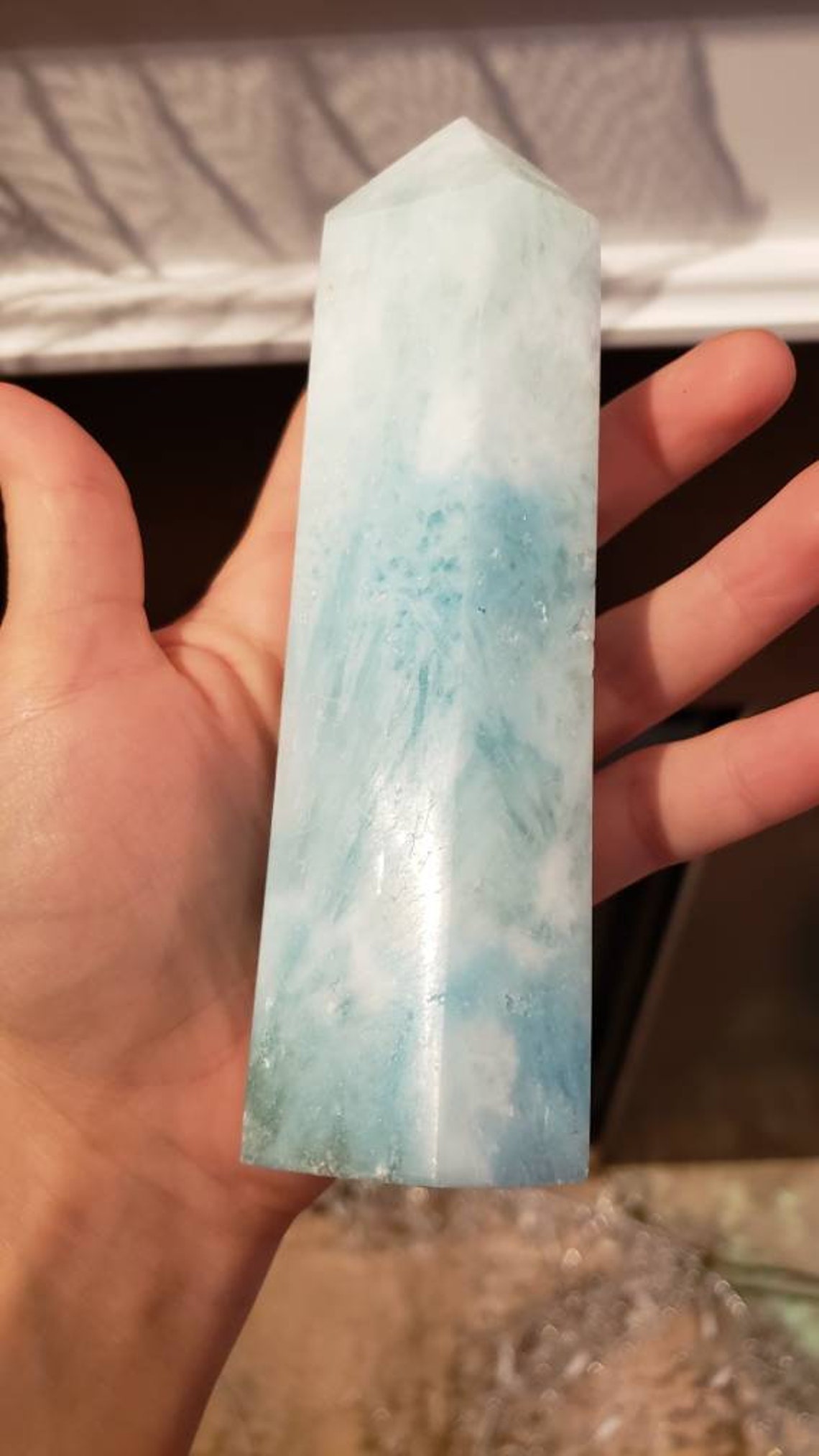 Blue Aragonite Healing Crystal Tower 87 Etsy