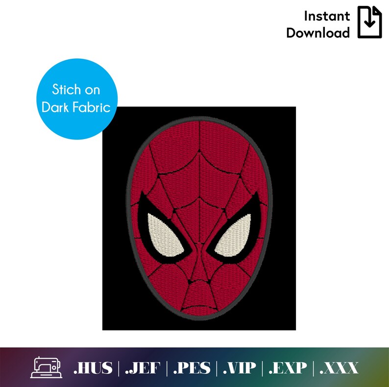 Instant Download Spider Mask 2x2.5 Inch Machine Embroidery Digital File Pattern Machine Embroidery Design Embroidery Designs