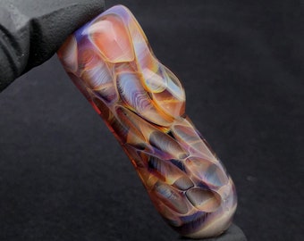 Small Thick Heady Dragon Scale Honeycomb Glass Chillum Pipe One Hitter//Discreet Pocket Travel Pipe