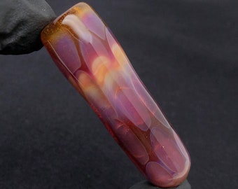 Small Thick Heady Dragon Scale Honeycomb Glass Chillum Pipe One Hitter//Discreet Pocket Travel Pipe