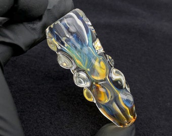 Small Thick Heady Color Changing Inside Out Glass Chillum Pipe