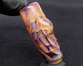 SMALL Thick Heady Dragon Scale Honeycomb Glass Chillum Pipe One Hitter//Discreet Pocket Travel Pipe