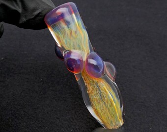 Small Thick Heady Discreet Inside Out Color Changing Nebula Glass Chillum Hitter Pipe