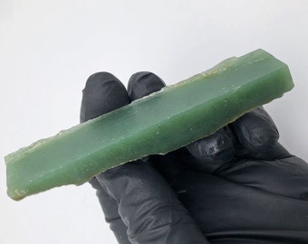 Wyoming Apple Green Nephrite Jade Corner Cut, Raw Lapidary Jade for Cutting and Carving