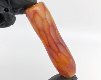 Small Thick Heady Dragon Scale Honeycomb Glass Chillum Pipe One Hitter//Discreet Pocket Travel Pipe