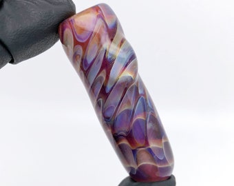 Small Thick Heady Dragon Scale Honeycomb Glass Chillum Pipe//Discreet Pocket Travel Pipe