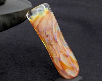 Small Thick Heady Dragon Scale Honeycomb Glass Chillum Pipe One Hitter//Discreet Pocket Travel Pipe