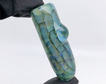 Small Thick Heady Dragon Scale Honeycomb Glass Chillum Pipe One Hitter//Discreet Pocket Travel Pipe