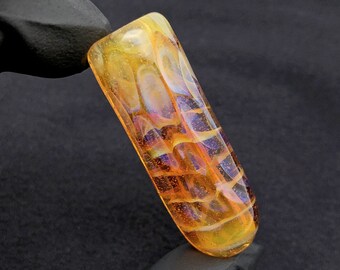 SMALL Thick Heady Dragon Scale Honeycomb Glass Chillum Pipe One Hitter//Discreet Pocket Travel Pipe