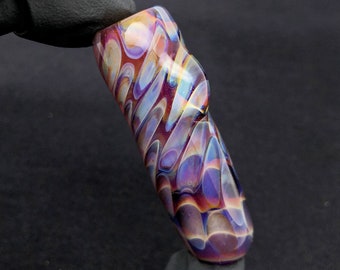 Small Thick Heady Dragon Scale Honeycomb Glass Chillum Pipe//Discreet Pocket Travel Pipe