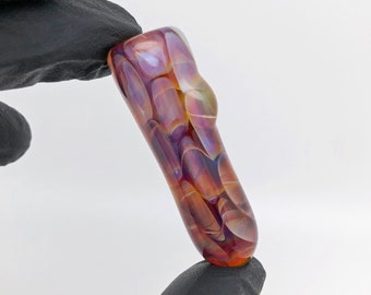 SMALL Thick Heady Dragon Scale Honeycomb Glass Chillum Pipe One Hitter//Discreet Pocket Travel Pipe