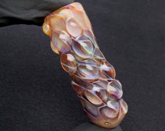 DISCOUNTED//Small Thick Heady Dragon Scale Honeycomb Glass Chillum Pipe//Discreet Pocket Travel Pipe