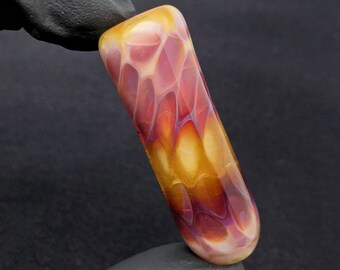 Small Thick Heady Dragon Scale Honeycomb Glass Chillum Pipe One Hitter//Discreet Pocket Travel Pipe