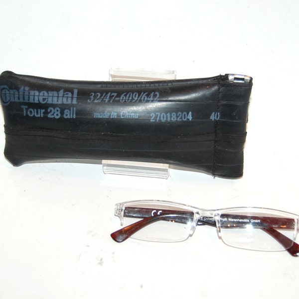 Upcycling Brillenetui, Brillenbox aus Fahrradinnenschlauch und Alcantara