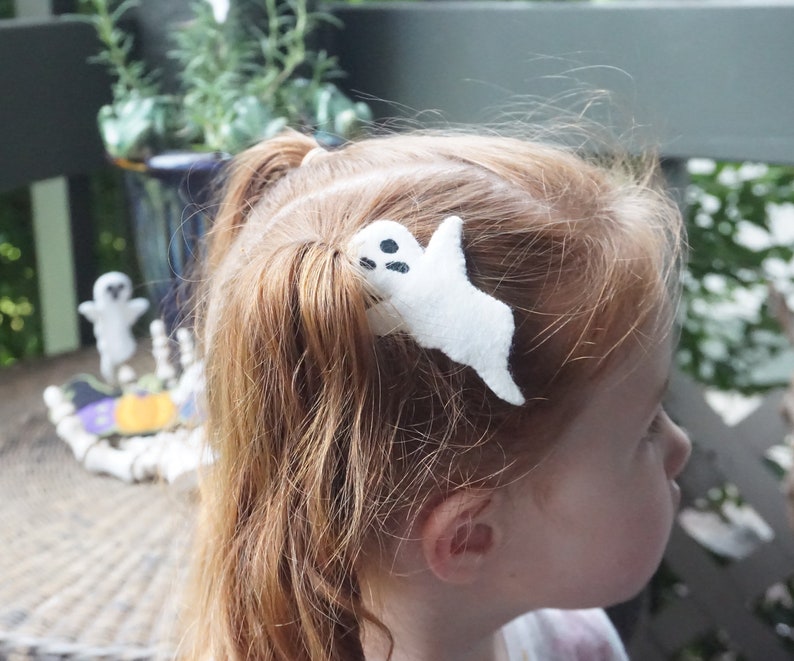 Ghost Hair Clip Wool Felt Halloween Hair Barrett ready to Etsy