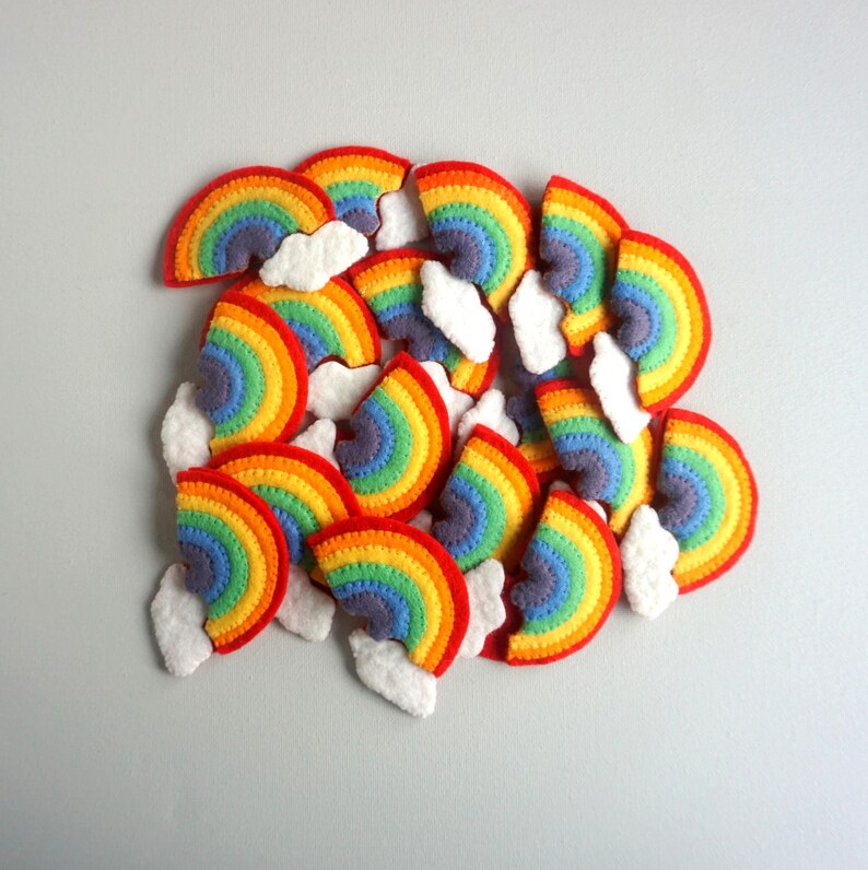 Rainbow Minis, Barrette, Pin, Napkin Ring, Paper Clip, Velcro