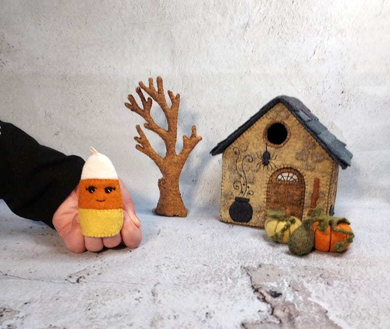 Puppet With Corn Rows Felt Candy Corn Finger Puppet: Handmade Wool Felt Halloween Ornament - Etsy