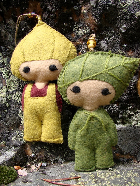 Felt Birch Doll Ornament #2 Embroidered Wool Felt Art Doll Nature Inspired Handmade Ornament *Ready to Ship