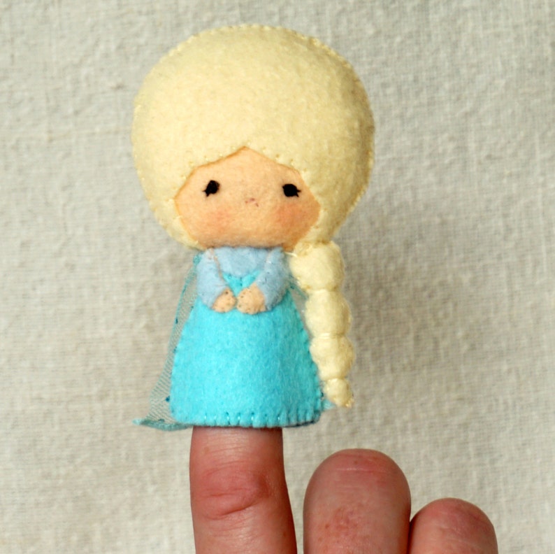 Valentine Gift Felt Elsa Princess Finger Puppet Felt Etsy