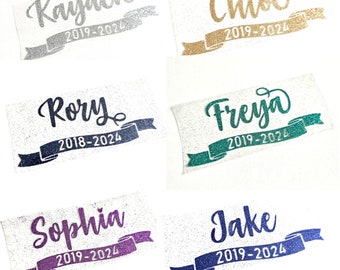 Aangepaste schoolverlaters AFSTUDEREN klas van 2026 opstrijkbare personaliseren naam tekst warmteoverdracht patch banner scroll DIY vinyl t-shirt sticker