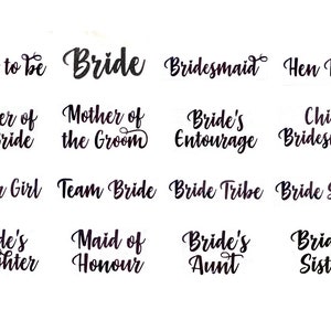 for 3 .for hen party wedding 3 bridesmaid iron-on  transfers FOR ONLY £2.50