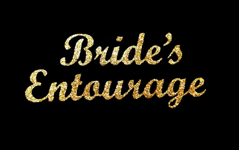 wedding bridesmaid transfer iron on t shirt hen party gold glitter patch letters decal image 4