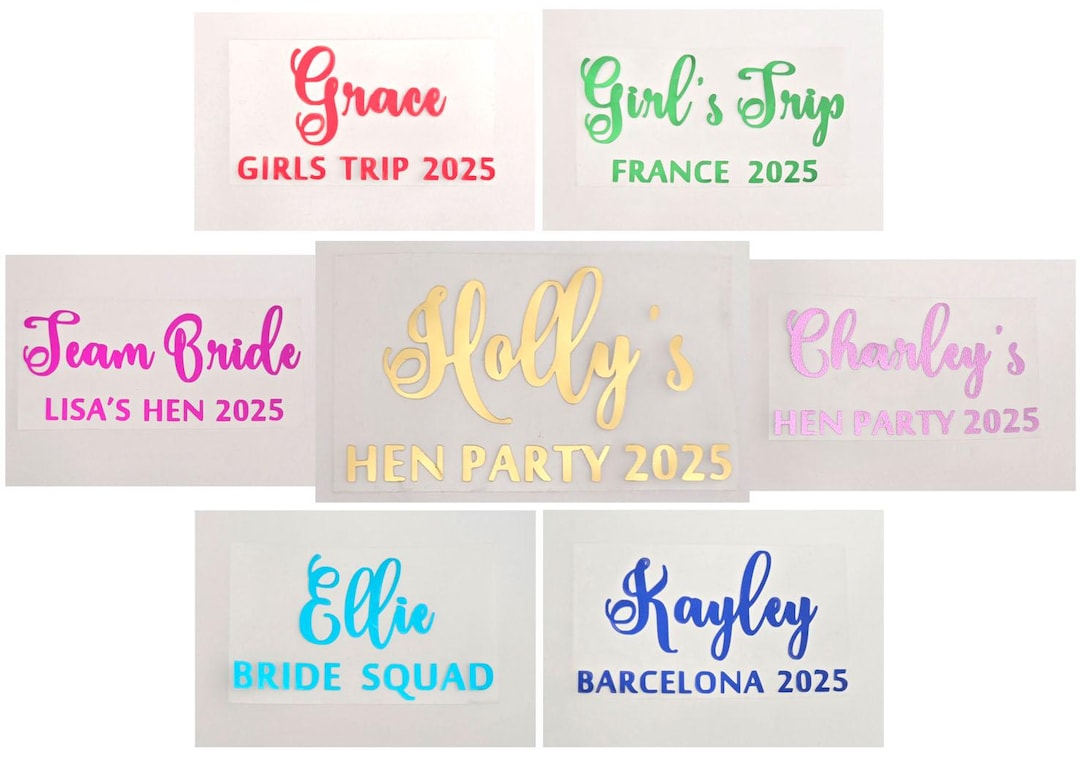Custom Personalised Iron on Wedding Hen Party Girls Trip 2025 T Shirt ...