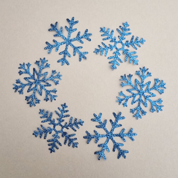 MID BLUE ice frozen glitter snowflake fabric iron on tshirt transfer patch 2 inch vinyl hotfix htv applique patch decal christmas stocking