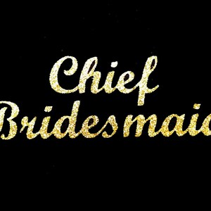 wedding bridesmaid transfer iron on t shirt hen party gold glitter patch letters decal image 5