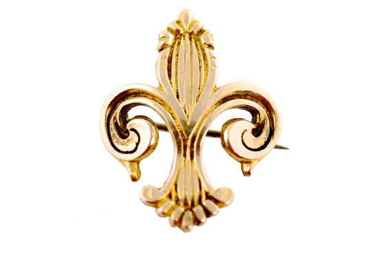 Items similar to Antique Gold Filled Fleur De Lis Watch or Locket Pin ...