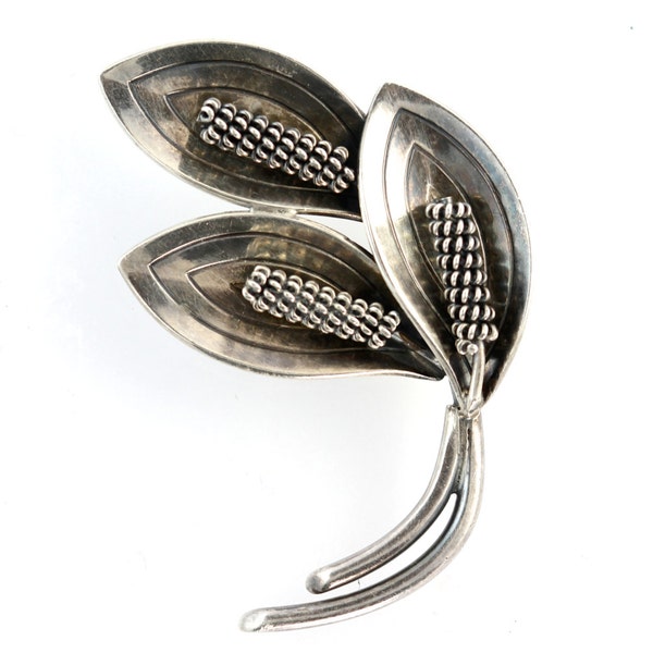 Vintage Danish Denmark 925 925S Sterling Silver Flower Brooch Aarre and  Krogh A & K