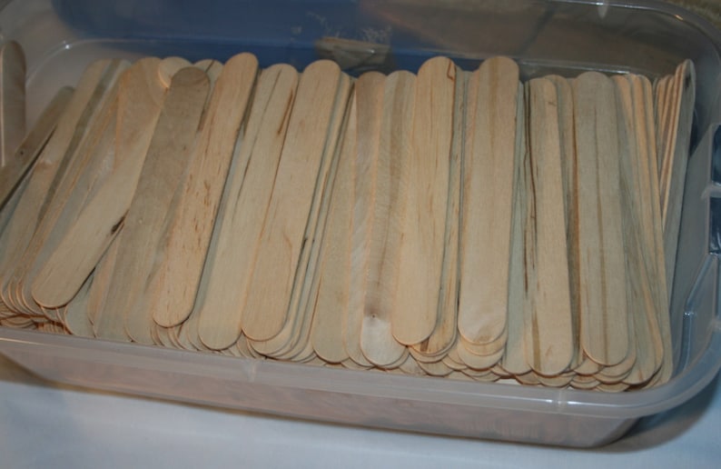 Huge Lot Wood Craft Sticks Tongue Depressor Wooden 580pcs Etsy