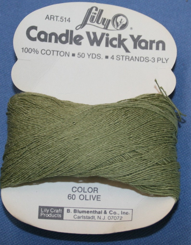 Vtg Lily Candle Wick Yarn 100 Cotton 50 yds 4 Strands 3 Ply Etsy