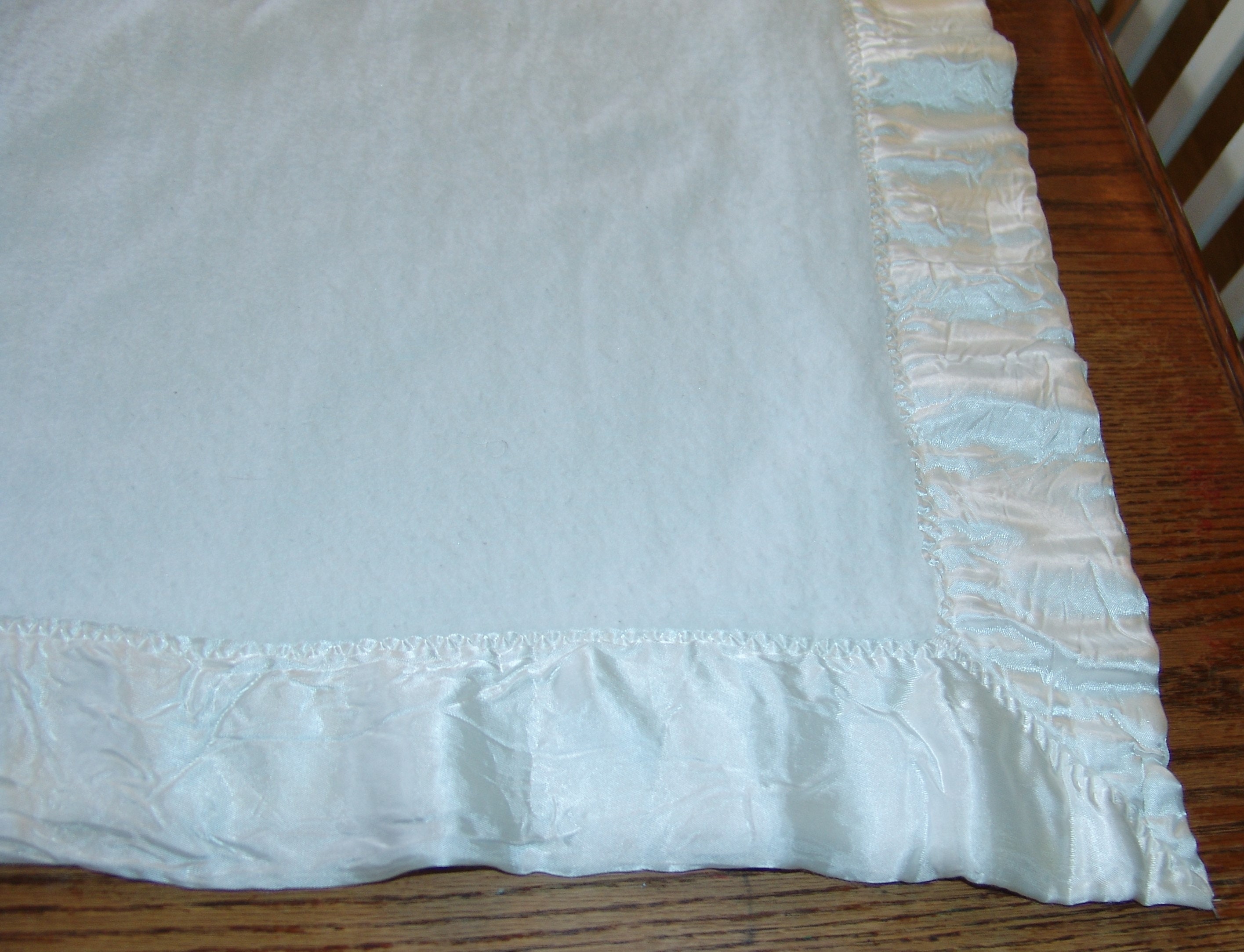 Vtg, Vintage, Baby, Blanket, Baby Blanket, Satin, Satin Trim, Pink