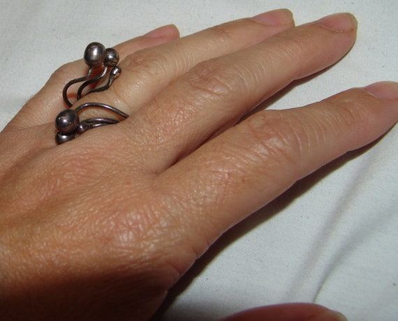 Sterling Silver Adjustable Ring Vintage Vtg Jewel… - image 7