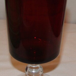 Luminarc France Ruby Red Glass Goblet Drinking Glass Pedestal Vtg