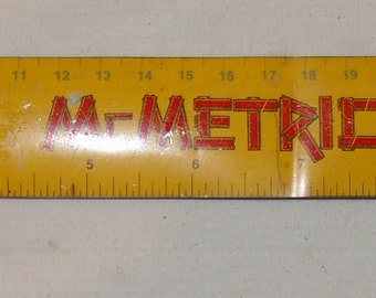 McDonalds Mr Metrics Vintage Metal Ruler Retro McMetrics 12 Inch Happy Meal
