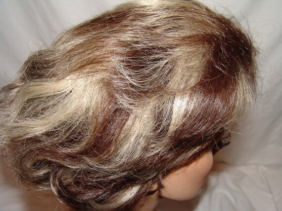 Vtg Modacrylic Wig Salt Pepper Brown White Hair P… - image 7