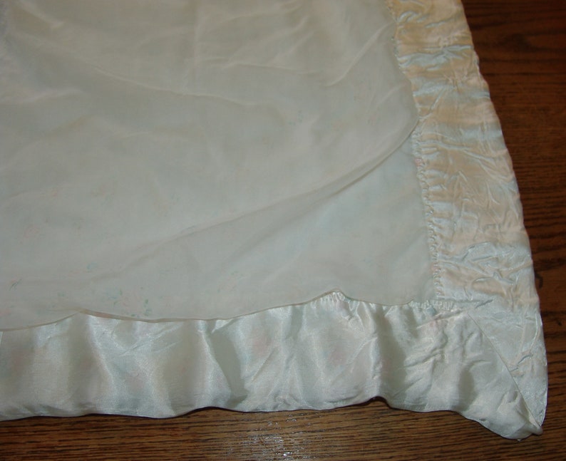 Vtg, Vintage, Baby, Blanket, Baby Blanket, Satin, Satin Trim, Pink