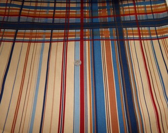 Vtg, Upholstery, Fabric, Material, Vintage, Junction, S M Hexter, Screen Print, 1978, Retro, Striped, 5 1/2 yards, Material, Textile