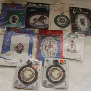 cross stitch, kit, patterns, kits, Christmas, ornaments, Santa, Dale Burde, Needlecraft, Greeting card, tag, titan, greetings, rocking horse