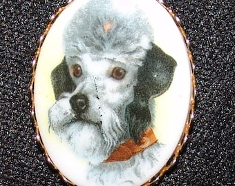Caniche Pin broche Vintage Vtg perro joyería