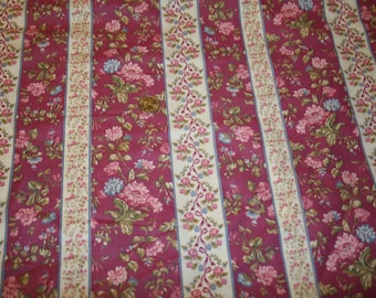 Pink Floral Fabric BTY New Lazy Daisy VIP Cranston Cotton 44&quot; Wide Print Quilt By The Yard NOS New Old Stock Quilting Sewing