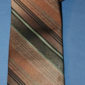 VTG Wembley Hals binden Diagonale Streifen braun grünen oder schwarzen Anzug Polyester