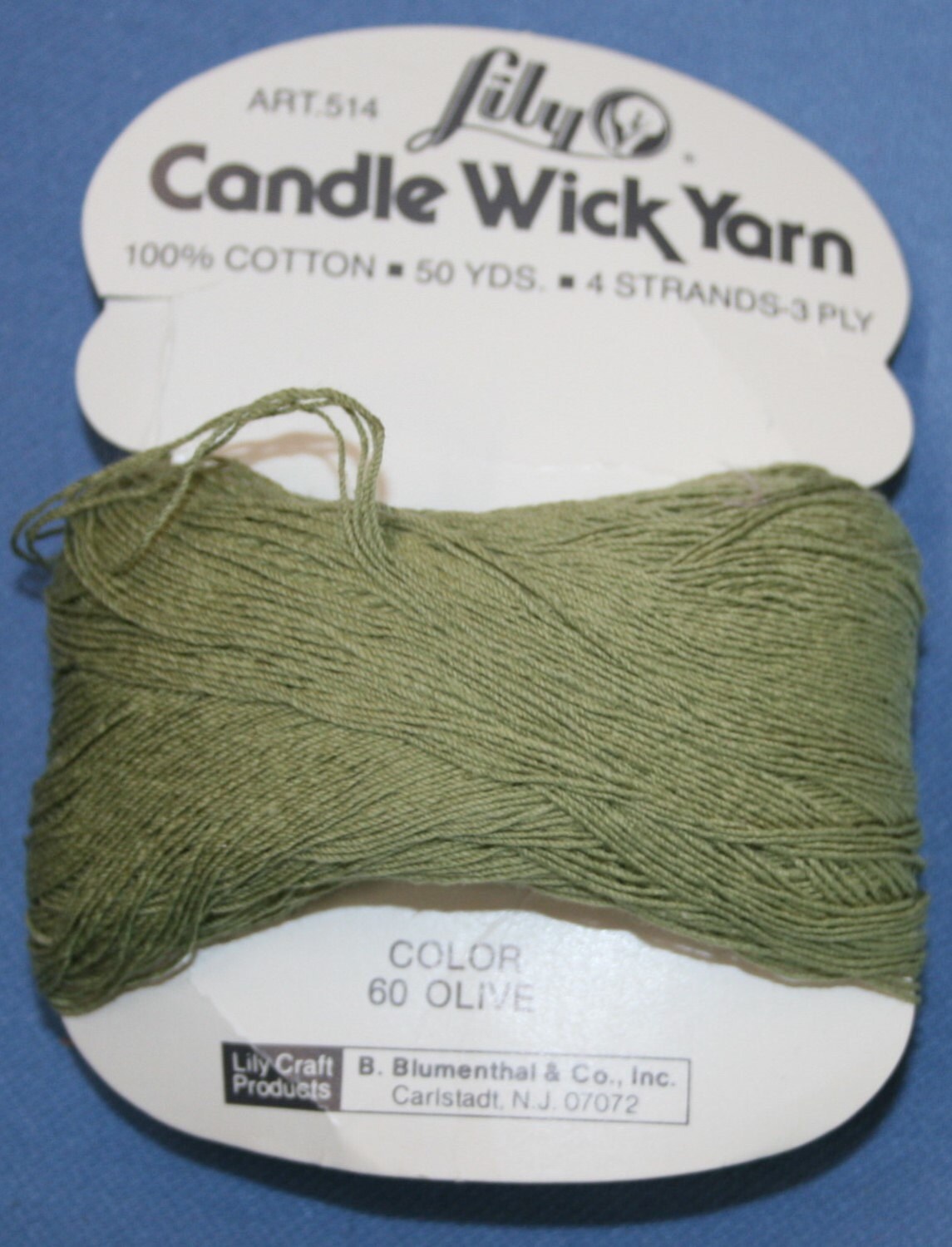 Vtg Lily Candle Wick Yarn 100 Cotton 50 yds 4 Strands 3 Ply Etsy