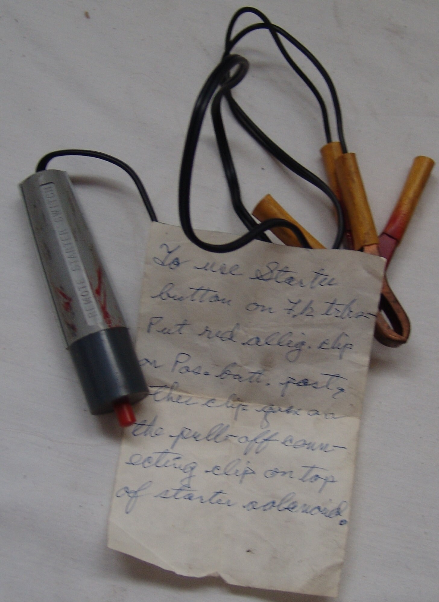 Button remote switch starter