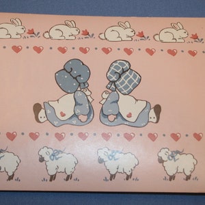 2 Pcs Design Edge Prairie Bonnets Wallpaper Border Vtg New Prepasted Sheep Hearts